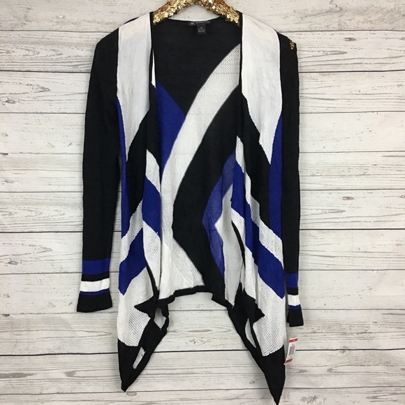 INC International Concepts Sweaters - NWT INC colorblock asymmetric open cardigan *flaw